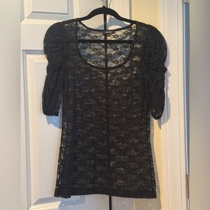 Sheer Black Lace Top